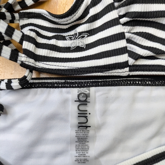 Quintsoul NWOT Striped Mid Rise Bottoms/Crossback Bralette Top Size Small - Picture 7 of 9